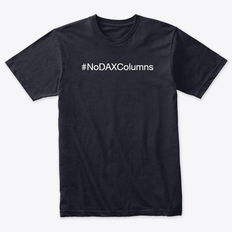 #NoDAXColumns white on blue